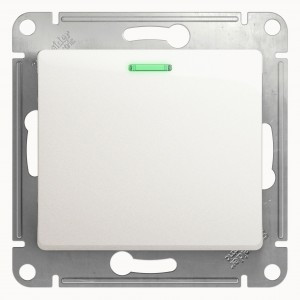 Systeme Electric GLOSSA мех. выкл.(перекл. проходн) СУ 1 кл. перламутр(пл.осн, инд.) GSL000663(10!)