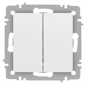 ЭРА Intro Accent мех. выкл. СУ 2 кл. 10А 250В, белый матовый 6-104-01М