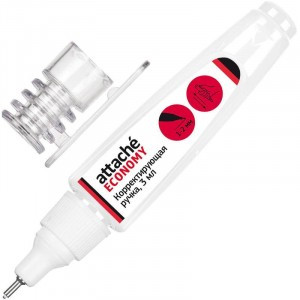 Корректирующий карандаш Корректирующая ручка 3мл Attache Economy, металлический наконечник 733177