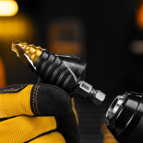 Сверло ступенчатое, 9-12-15-18-21-24-27-30-33-36 мм, Р6М5, 6-гр. хвостовик Denzel