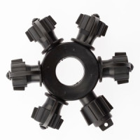 ЭРА Разветвитель д/гирлянд ул.220V круг d=13см 6гнезд (1вxод/5выxод) черн каучук IP65 ERAPS-OR 5847