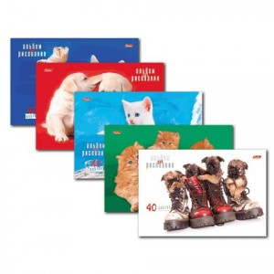 Альбом д/рис. 40л. "Хатбер", спираль, обл.мел.карт., серия Любимцы, 40А4Всп(A28209)