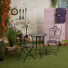 INBLOOM Набор мебели: стол 70х60х60см, стулья 2шт 91х44х40см, черный, металл