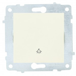 OVIVO мех. выкл. СУ 1 кл. 10А (кнопочный) крем (ко всем рамкам) 600-000202-205