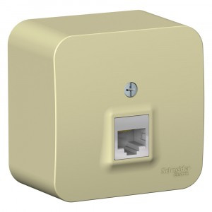 Systeme Electric BLANCA роз. комп. ОУ 1 мест. беж.(пл.осн., RJ45, кат.5E, изол.пл.) BLNIA045007(12!)