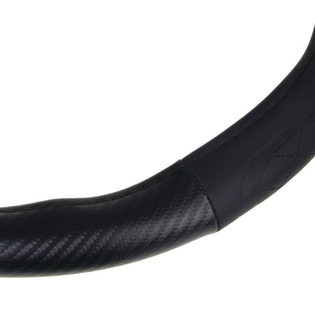 ЕРМАК Оплетка руля, Карбон - А, черная с черными вставками, размер М, полиуретан(PU)