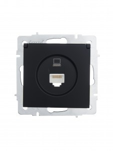 Lezard VESNA мех. роз. комп СУ 1 мест. черный бархат (RJ45) (корп. ABS) 742-4288-139