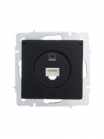 Lezard VESNA мех. роз. комп СУ 1 мест. черный бархат (RJ45) (корп. ABS) 742-4288-139