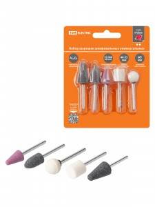 TDM Рубин набор мини-шарошек универсал. 5шт шлифовальных, абразивных, d=3мм, L=40-55мм SQ1097-0501