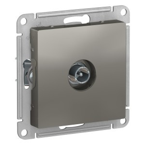 Systeme Electric AtlasDesign мех. роз. TV СУ 1 мест. сталь (пл.осн., прох. RG6, 4dB) ATN000992 (5!)