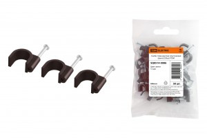 TDM Скоба 12мм круглая пластиковая (венге) (уп.50шт, цена за уп.) (20!) SQ0514-0086