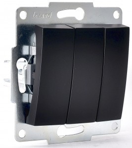 Lezard KARINA мех. выкл. СУ 3 кл. 10А чёрн. бархат (корп. ABS) 707-4288-109