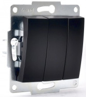 Lezard KARINA мех. выкл. СУ 3 кл. 10А чёрн. бархат (корп. ABS) 707-4288-109