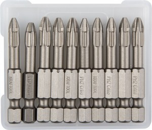 Биты KRAFTOOL "ЕХPERT" торсионные кованые, обточенные, Cr-Mo сталь, тип хвостовика E 1/4", PH2, 50мм