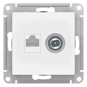 Systeme Electric AtlasDesign мех. роз. СУ 1 мест. TV + комп. RJ45, кат. 5Е, ЛОТОС ATN001389 (5!)