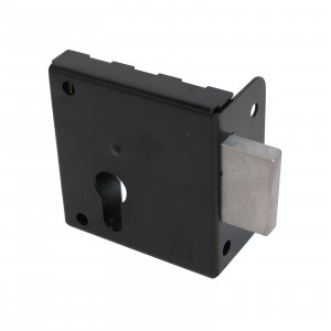 Замок накладной Птимаш ЗН1-1У (усиленный цилиндр) черный (30)