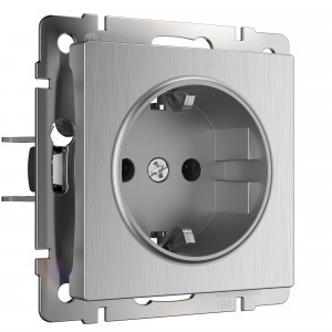 Werkel мех. роз. СУ 1 мест. 16A земля (серебряный рифленый) W1171009 a051368