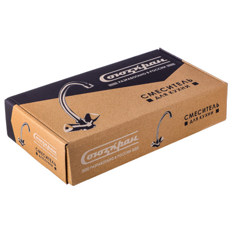 СоюзКран Смеситель для кухни, поворотный излив 20см, керам. кран-буксы 1/2, хром, цинк, SK01-T215