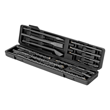 Набор буров по бетону, 5-6 х 110, 8-10-12 х 160, 14-16 х 210, 18 х 300, 20 х 450 мм, зубила, SDS Plus Matrix