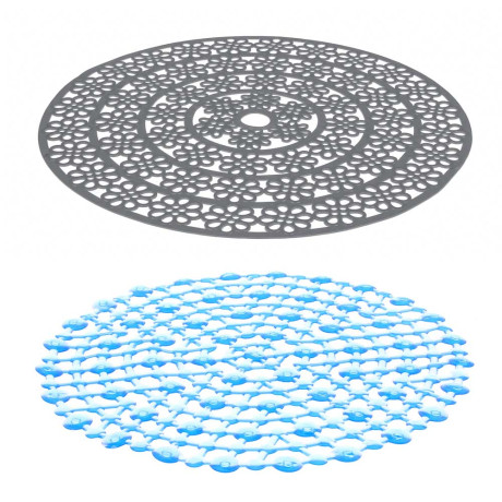 Коврик в раковину противоскользящий тм VETTA Паутинка, ПВХ, d29см, 2 диз., 4 цвета