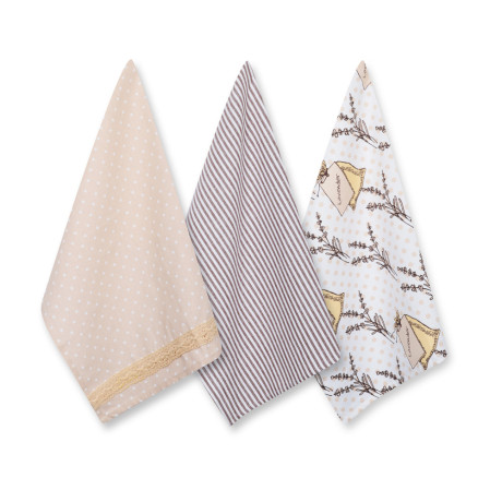 PROVANCE Комплект полотенец кухонных 3шт, 100% хлопок, 40х60см