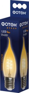 ФОТОН лампа св/д свеча на ветру BXS35-S E27 4W(230lm) 2200K 2K без пульсации 112x35 3г арт.23963