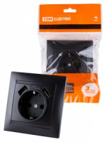 TDM Лама роз. СУ 1 мест. 16А (земля) + 2 USB порта 2,1А 5В графит SQ1815-0642