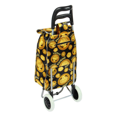 РЫЖИЙ Тележка + сумка, до 30кг, 33х94х28см, 29л, сатин, колеса ЭВА d16см