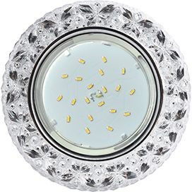 Ecola GX53 H4 LD7040 св-к Круг "Бабочки" подсветка 4K Прозрачный/Хром 35x125 FT53CBEFB (10!)