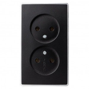 Smartbuy Сириус роз. ОУ 2 мест. 16А черная SBE-07b-16-S2-N