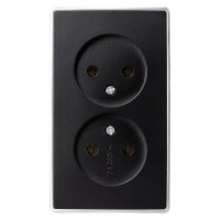 Smartbuy Сириус роз. ОУ 2 мест. 16А черная SBE-07b-16-S2-N