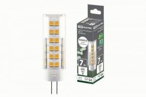 TDM G4 220V 7W(665lm) 6500К 6K, 18,5x57мм пластик SQ0340-0221