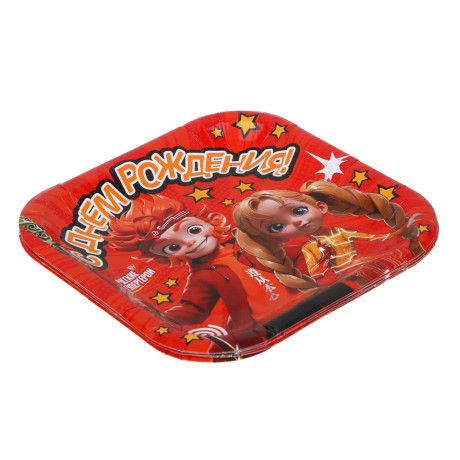 BY Набор тарелок бумажных, 6 шт, 18x18 см, С Днем Рождения