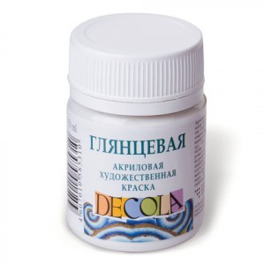 Краска акриловая «Декола», 50 мл, глянцевая, белила титановые, 2928101/2928104, 2928101,2928104