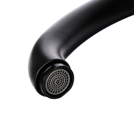 СоюзКран Смеситель для кухни, поворотный излив, керам. картридж 35мм, нерж.сталь, черный SS01-С233