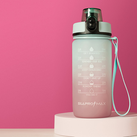 SILAPRO MAX Бутылка спортивная с замком, ELDERBERRY-EGGSHELL BLUE, 550мл, РС