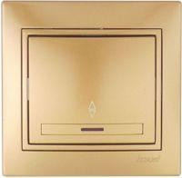 Lezard Мира выкл. СУ 1 кл. 10А (проходн., инд.) металлик золото (корпус PC) 701-1313-114