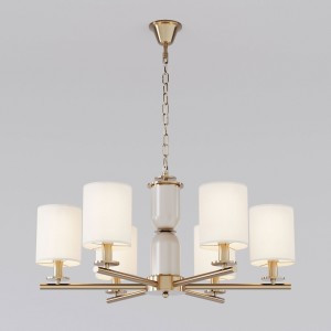 Eurosvet люстра 6x40W E14 670х670х850 металл бежевый/латунь Caprera 60146/6 a063858