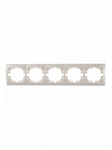Lezard Мира рамка 5 мест. (б/вст, горизонт.) перламутр (PC) 701-3000-150