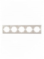 Lezard Мира рамка 5 мест. (б/вст, горизонт.) перламутр (PC) 701-3000-150