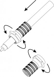 Штекер F RG6 Эра simple уп-ка 2 шт, цена за штуку (2!) RS-F-6-2, 5745