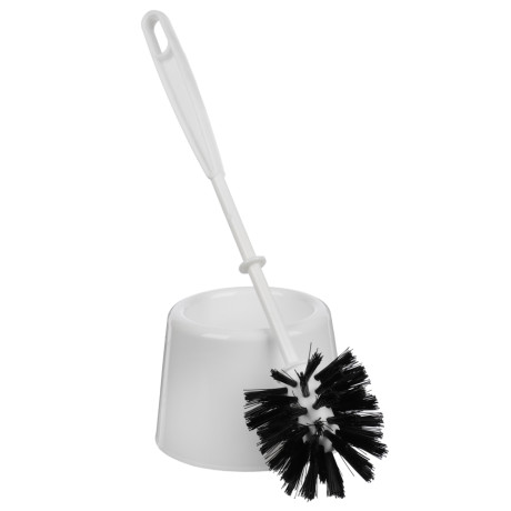 Комплект WC "Мини", ёрш + подставка, пластик, белый, щетина чёрная