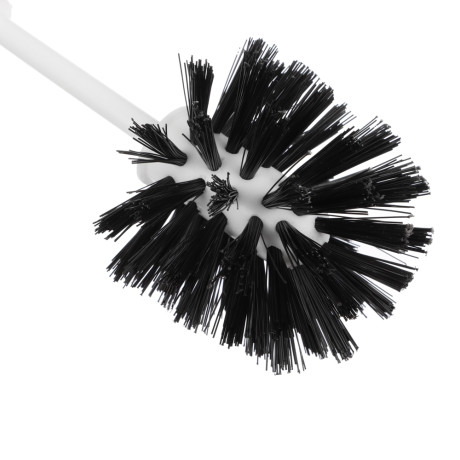 Комплект WC "Мини", ёрш + подставка, пластик, белый, щетина чёрная