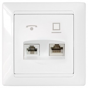 Bylectrica СТИЛЬ Роз. комбинированная оконечная (комп+тел) белый, (ТРК-003)