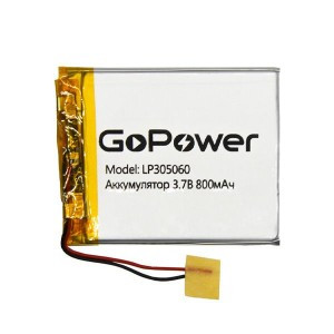Ак-р Li-Pol GoPower LP305060 3.7V 800mAh (1/10/250)