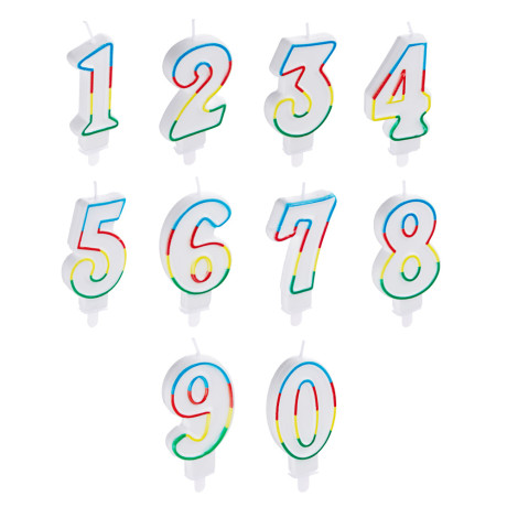 Свеча для торта в форме цифр тм Fntastic, парафин (0-9)