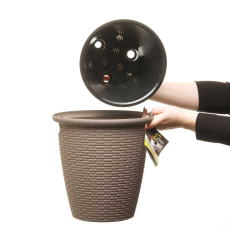 Кашпо "InGreen Rattan" 6/10л Французский платан х12