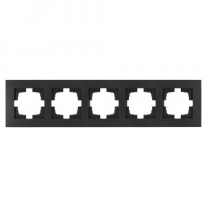 Bylectrica НОВЫЙ СТИЛЬ рамка 5 мест. СУ черный графит, (ЮЛИГ.735212.555 черный графит)