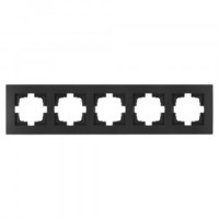 Bylectrica НОВЫЙ СТИЛЬ рамка 5 мест. СУ черный графит, (ЮЛИГ.735212.555 черный графит)