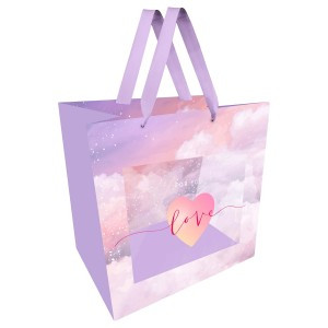 Пакет подарочный 23*18*10см MESHU "Love", отд. фольгой, с окошком 354636